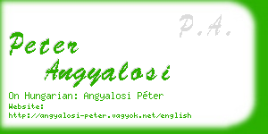 peter angyalosi business card