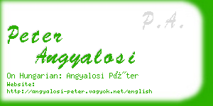 peter angyalosi business card